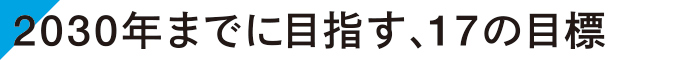2030年までに目指す、17の目標